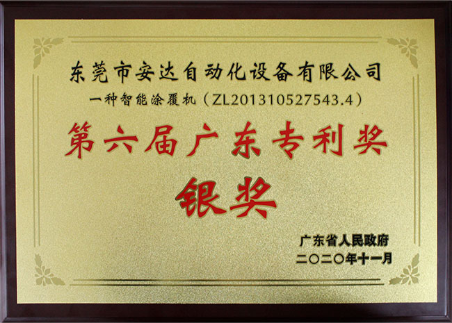 Silberner Preis des 6. Guangdong Patent Award
